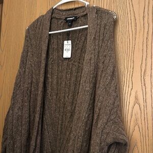 Express Brown Cable Knit Sweater NWT
